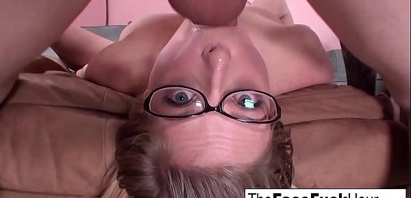  Teen in glasses slobbers on his hard cock